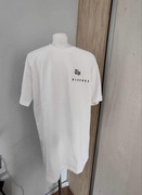 T-shirt męski biały O’La Voga haft logo M:L oversize bawełna