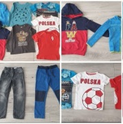 Paka 110/116 bluza Psi Patrol polar jeansy Next