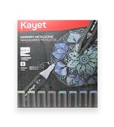 metaliczne markery kayet, permanentne markery 8 kayet metaliczne