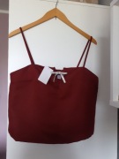 Bluzka czerwona z kokardką cyrkonie M H&M