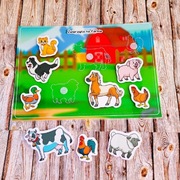 Układanka na rzepy Montessori. Zabawka edukacyjna. Zwierzęta. 