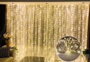 Kurtyna świetlna 300 LED lampki świąteczne girlanda 3m ciepła biel USB