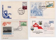 Marynarka Wojenna - zestaw 4 kart i kopert okol.