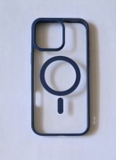 Etui/case przezroczyste z niebieskimi wstawkami i MagSafe iPhone 16 pro max