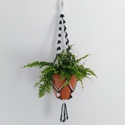 Kwietnik makrama rękodzieło na doniczkę boho 74 cm