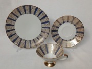 Porcelana Elfenbein Bavaria, złocony zestaw, Niemcy, vintage