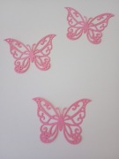Scrapki różowe motylki ażurowe handmade scrapbooking motyl 3 szt