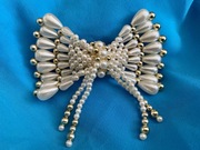 duża spinka do włosów vintage mucha koraliki perły