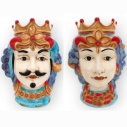 Testa di Moro, ceramika H=24cm Sycylia 2 sztuki - komplet. Unikat. Warszawa