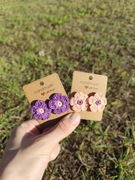 Kolczyki na szydełku na sztyfcie