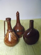 Stare karafki butle ceramiczne 3 sztuki  Zobacz koniecznie