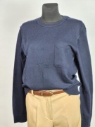 Sweter Filippa K 36 38 S M granatowy merino bawełna klasyczny