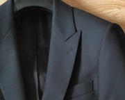 Marynarka męska garniturowa LANCERTO - czarna klapy szpic - Merino - 176/88