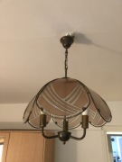 2 lampy mosiężne wisząca i stojąca