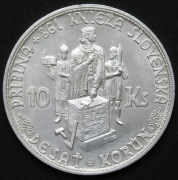 Słowacja 10 koron 1944 - książę Pribina - srebro