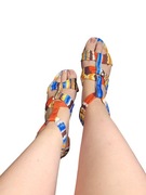 Nowe kolorowe sandały na obcasie 36 BonPrix BPC materiałowe