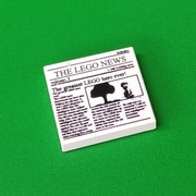 3068pb0431 Płytka 2 x 2 z gazetą THE LEGO NEWS [2A1]