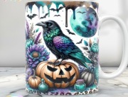 Kubek Halloween Kruk Dynia Nietoperze fantastyka gotyk whismigoth jesien
