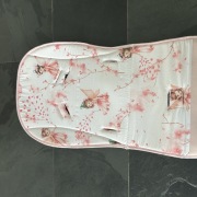 Wkładka muślinowa do wózka, Sensillo, różowa, wróżki