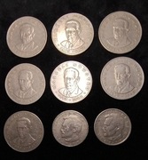 Zestaw monet 7 sztuk Marceli Nowotko 2 sztuki Bolesław Prus