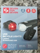 Lampki rowerowe akumulatorowe SEVEN FOR SEVEN (przód i tył) - Nowe