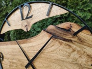 Zegar ścienny 60cm  dąb  loft czarna rama 