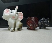 Ceramiczne figurki słoni. Na prezent. Szczęśliwe słonie