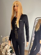 Czarny komplet prążkowany ELITE 2-częściowy