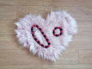 Korale z bransoletką drewniane różowo-czarne