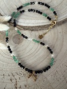 Naszyjnik czarny turmalin awenturyn 45 cm