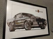 Ford Mustang Shelby GT500 Eleanor plakat wydruk prezent A2 60x42 cm