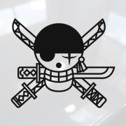 Naklejka One Piece Roronoa Zoro - Czarna