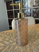 Szklany dozownik do mydła do płynu do naczyń złoty 270 ml