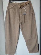 Jeansy MSara Balloony wysoki stan z paskiem XL