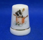 Naparstek Kolekcjonerski Porcelanowy Mały Kotek Kucharz