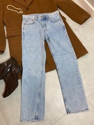 Weekday jasne jeansy damskie W25 L28 wysoki stan prosta nogawka XS