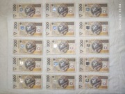 Set banknotów kolekcjonerskich 200 zł z 1994 r. Serie YB, YC, AJ, AH