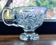 Kryształowa sosjerka szlif młynek wiatrak, krysztaly zastawa retro  prl