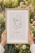 plakat metryczka do pokoju dziecka obraz w ramce a4