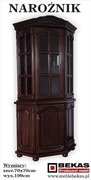 Witrynka Narozna Naroznik 70` Ciemny Orzech Włoski BEKAS Producent Mebli