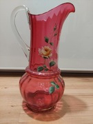 Wazon szklany z malowanym ręcznie wzorem