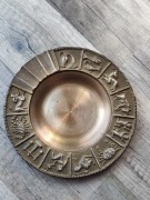 Popielniczka Vintage ze znakami zodiaku, lata 60-te, mosiądz 