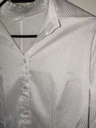 Koszula biała elegancka błyszcząca srebrna M 38 10 