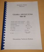 DTR Tokarka TUE-35 Instrukcja Obsługi – Czytelny REPRINT / Wydruk