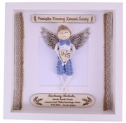 Pamiątka Pierwszej Komunii Świętej Ramka 3D Anioł Stróż Rękodzieło Prezent