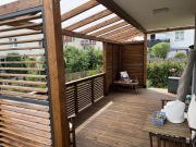 Tarasy pergole zabudowy balkonów żaluzje