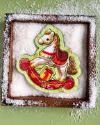 Drewniane świąteczne puzzle konturowe "Konik"