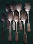 Komplet 8 starych łyżeczek XIX-XXw. Cała kolekcja. 