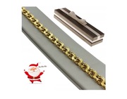 ELEGANCKA BRANSOLETKA ZŁOTA MĘSKA GARIBALDI 22cm/8mm SREBRO 925/585 PREZENT