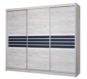 Szafa Turyn 250x61x215 cm dąb craft/grafitowe szkło